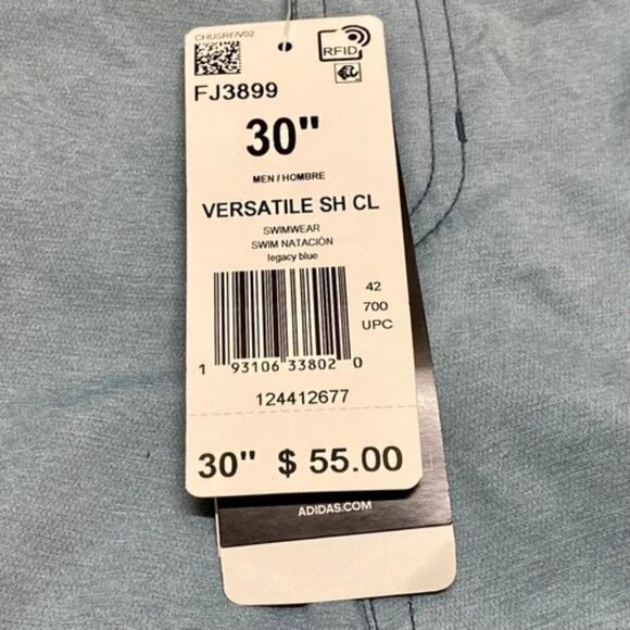 Adidas Men's Swim Shorts Versatile Casual 30" Waist Legacy Blue Swimwear NWT - Picture 10 of 12